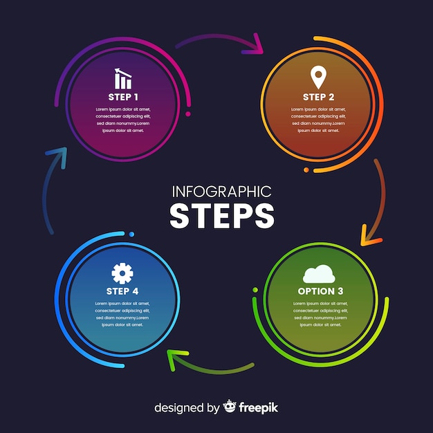 Infographic Steps Template – Free Download, Free Stock Photo