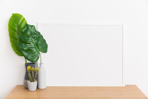 Decorative Plant and Empty Frame – Free Stock Photo for Download