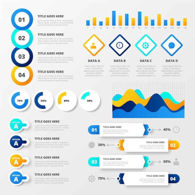 Gradient Sequential Data Visualization Infographics – Free Download