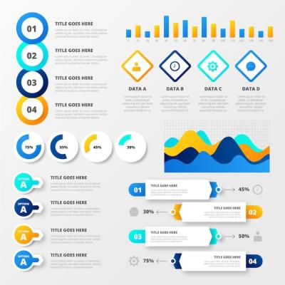 Gradient Sequential Data Visualization Infographics – Free Download