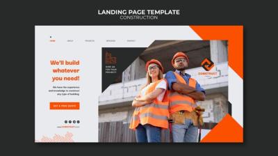 Flat Design Construction Template – Free Download