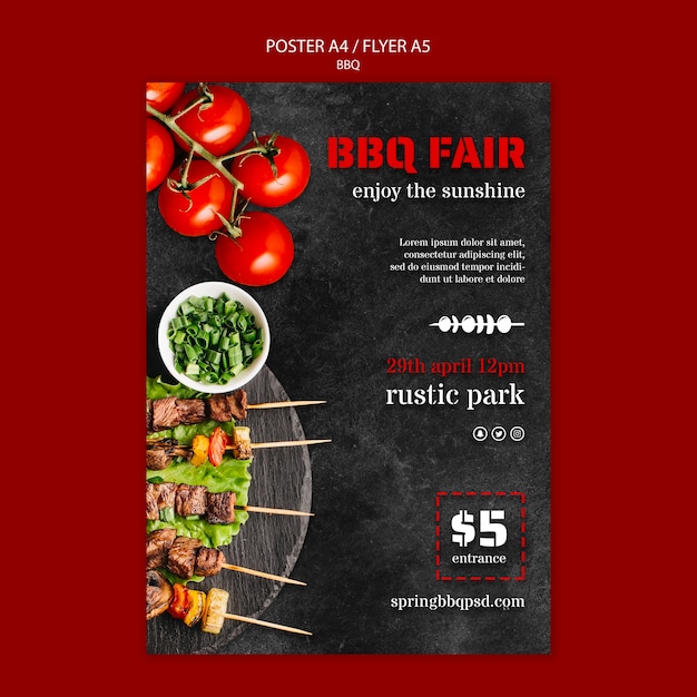 BBQ Theme Poster Template – Free Download