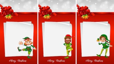 Christmas Note Template Featuring an Elf – Free to Download