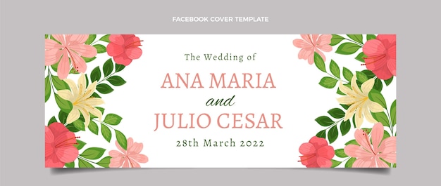 Hand Drawn Wedding Facebook Cover – Free Download