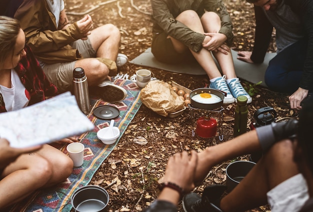 Friends Camping in the Forest Together – Free Stock Photo, Download Free