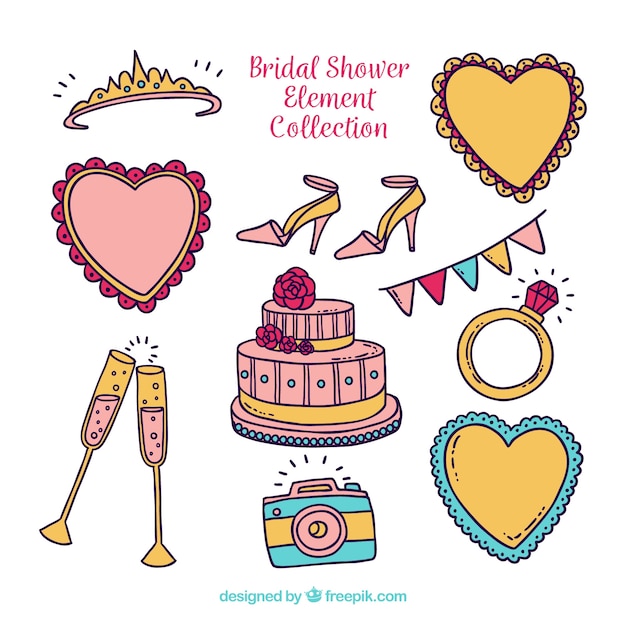 Assortment of Hand-Drawn Wedding Elements â Free Stock Photos for Download