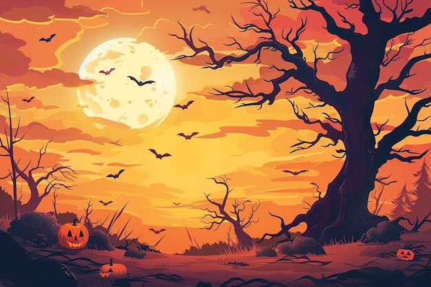 Party Ready Halloween Background Vector Poster – Free Download