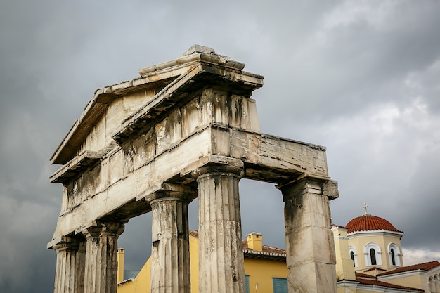 Details of Ancient Columns and Arch in Athens – Free Download