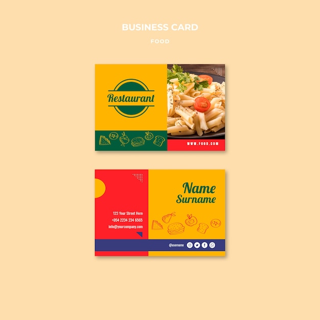 Food Business Card Design – Free Download, Free Stock Photo