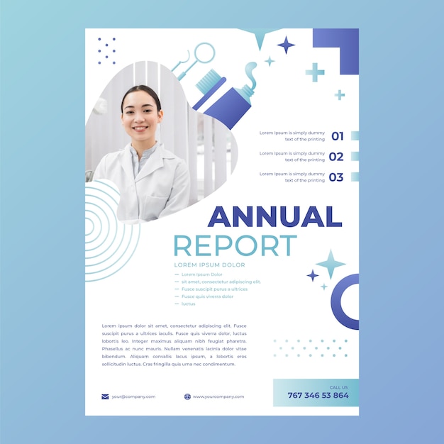 Realistic Annual Report Template for Dental Clinic Business – Free Download