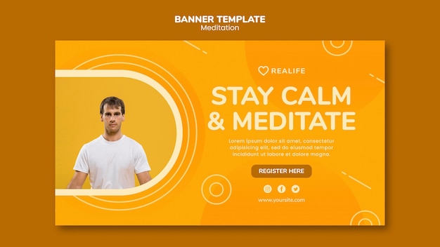 Calm and Meditative Banner Template – Free Download