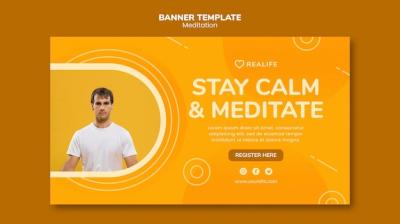 Calm and Meditative Banner Template – Free Download