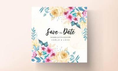 Beautiful Hand-Drawn Flower Invitation Card – Free Download