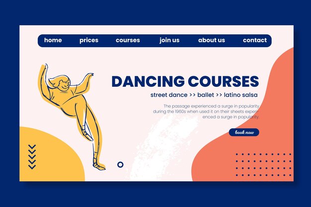 Dancing Courses School Landing Page Web Template – Free Download