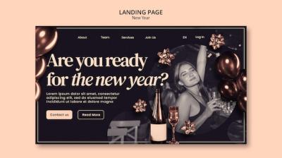 New Year 2024 Celebration Landing Page – Free Download