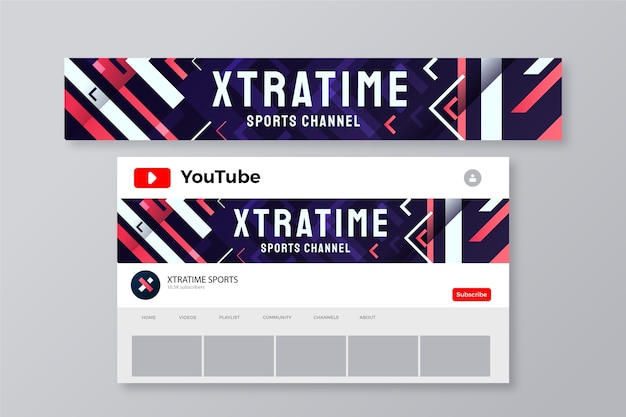 Creative Gradient Colored YouTube Banner – Free Download