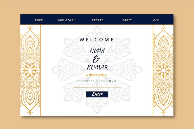 Indian Wedding Template Landing Page – Free Download