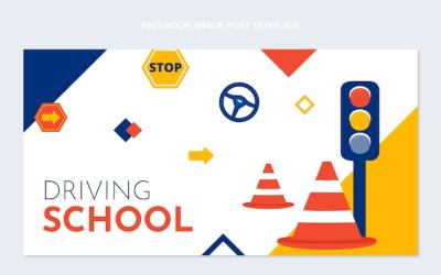 Hand Drawn Abstract Driving School Facebook Post – Free Download