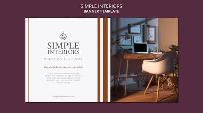 Simple Interiors Horizontal Banner Template – Free to Download