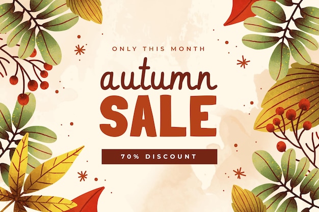 Watercolor Autumn Sale Background – Free Stock Photo, Download for Free