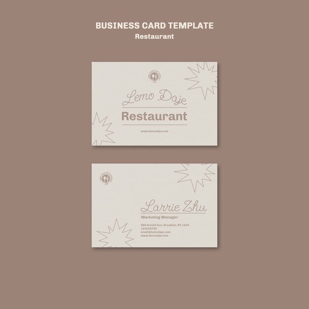 Restaurant Business Card Template Design – Download Free Stock Photo