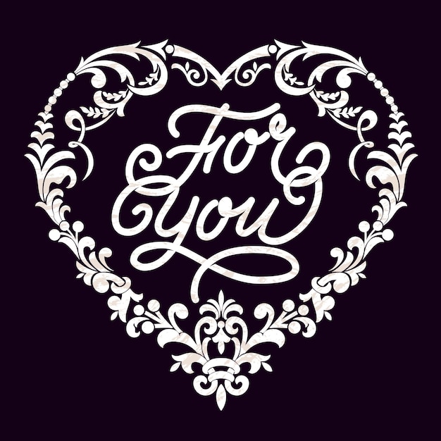 Hand Drawn Lettering with Floral Ornaments for Valentine’s Day – Free Stock Photo Download