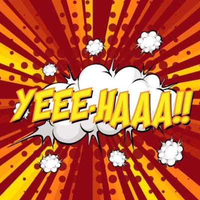 YEE-HAA Comic Speech Bubble Vector Template – Free Download