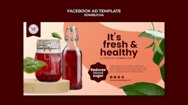 Kombucha Drink Facebook Template – Free Download