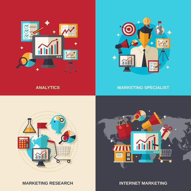 Marketing Flat Icons – Download Free Stock Photo