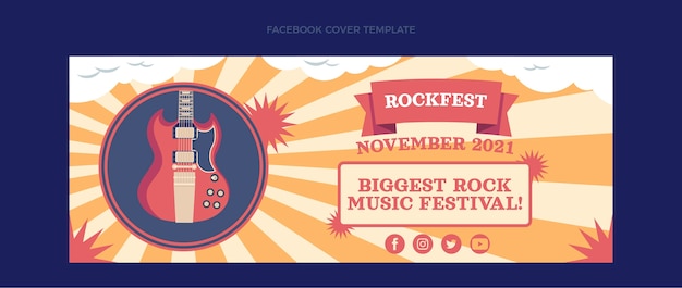 Flat Minimal Music Festival Facebook Cover – Free Download