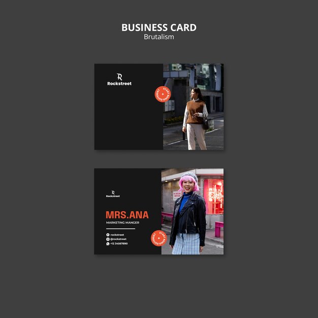 Brutalism Style Business Card Template – Free Download