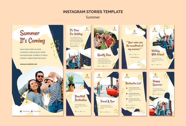 Instagram Stories Template for Summer Concept – Free Download