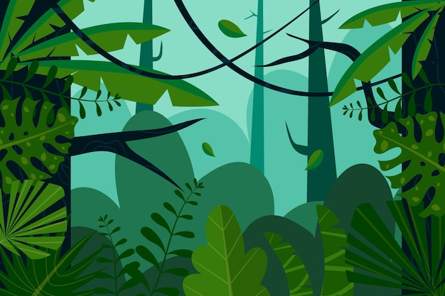 Organic Flat Jungle Background – Free Download