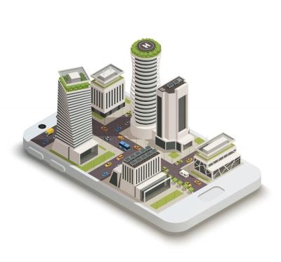 Smart City Center Isometric Vector Template – Free Download