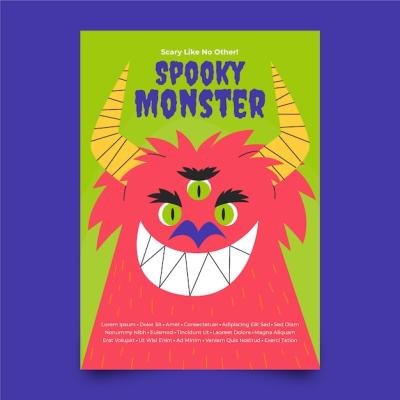 Hand Drawn Halloween Poster Design – Free Download