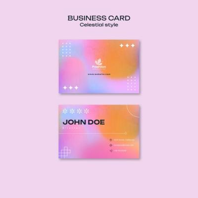 Horizontal Business Card Template for Fashion Store in Celestial Style – Free Download