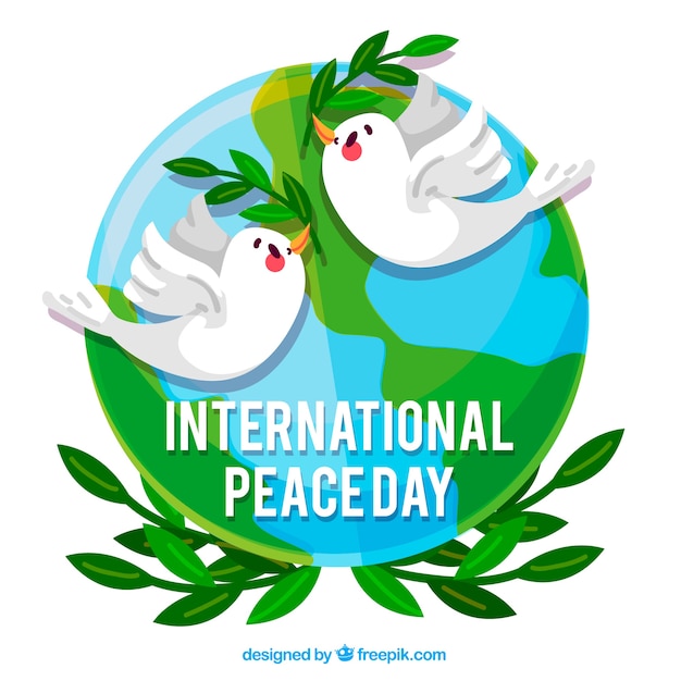 Couple of Doves Background for International Day of Peace – Free Download