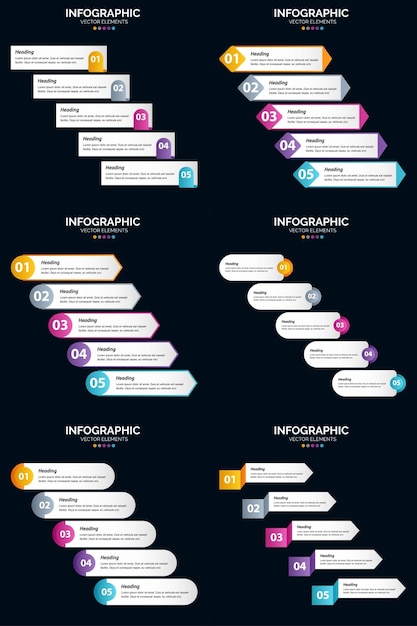 5 Steps Cycle Diagrams and Timelines Infographics Pack – Free to Download