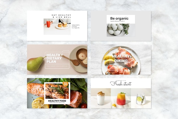 Healthy Food Banner Template PSD Set – Download Free Stock Photo