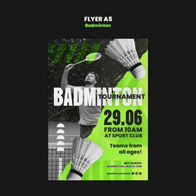 Badminton Template Design for Your Creative Projects – Free Download