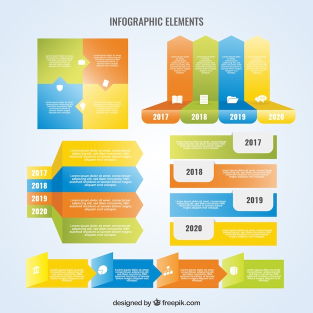 Flat Elements for Infographics – Free Download