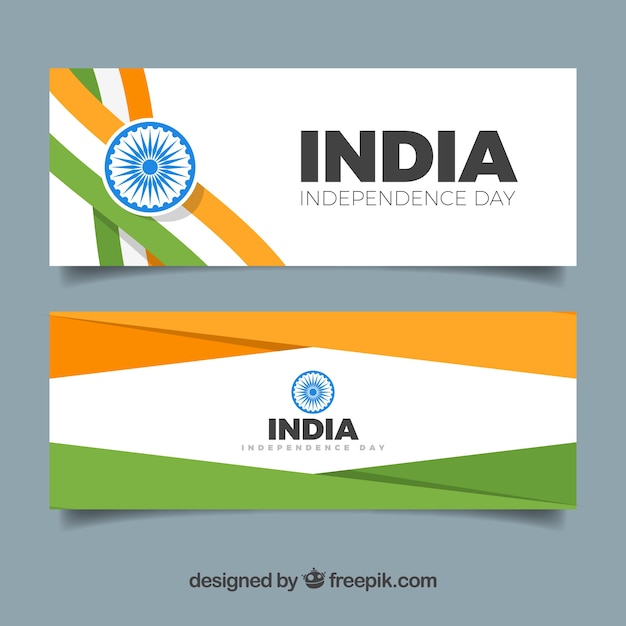 Banners for India’s Independence Day in Flat Design – Free Download