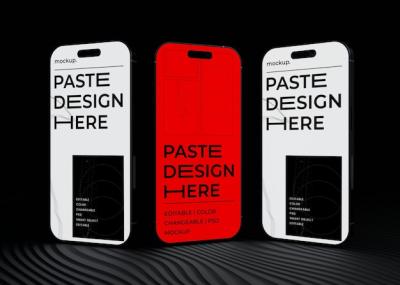 Mobile Phone Screen Mockup on Black Background – Free Download