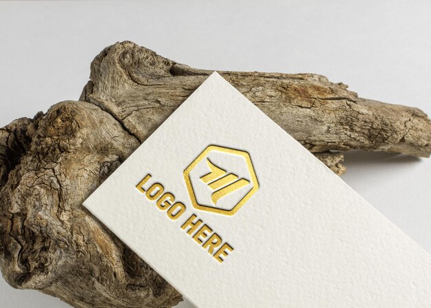 Gold Foil Logo Mockup – Free Download