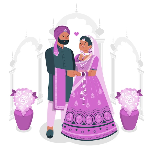 Indian Wedding Concept Illustration – Free Download, Download Free Stock Photo