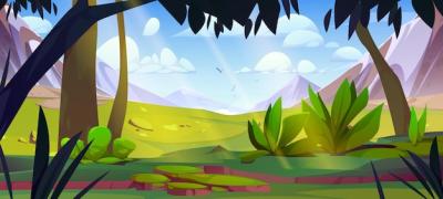 Mountain Valley with Trees and Rocks on a Sunny Day – Free Download