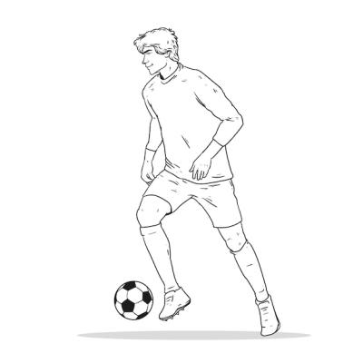 Hand Drawn Soccer Player Outline Illustration – Free to Download