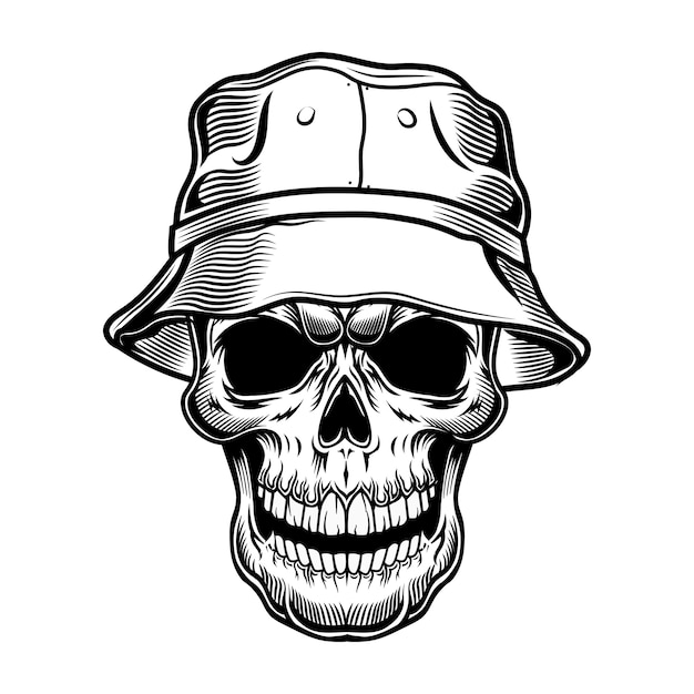 Retro Skull in Panama Vector Illustration – Free Stock Photo Download