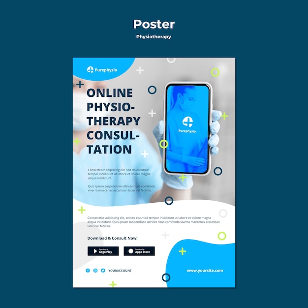 Physiotherapy Concept Poster Template – Free Download