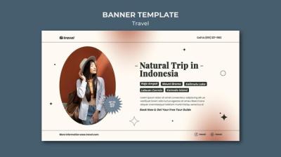 Horizontal Banner Template for Travel Themes – Free to Download